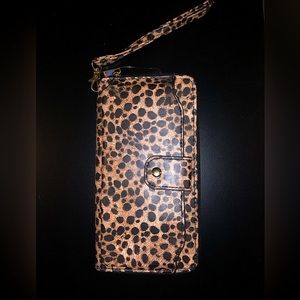 Women’s Leopard print long zip wallet